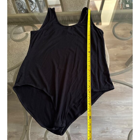 Black Scoop Neck Womens Tank Bodysuit By Gibsonlook Size L - Picture 7 of 7